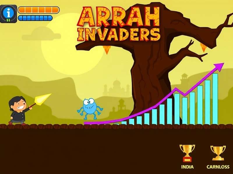 Arrah Invaders gameplay screenshot showing Indian-themed environment